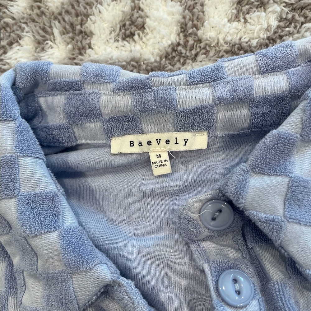 Baevely Blue Button Down Shirt for Women